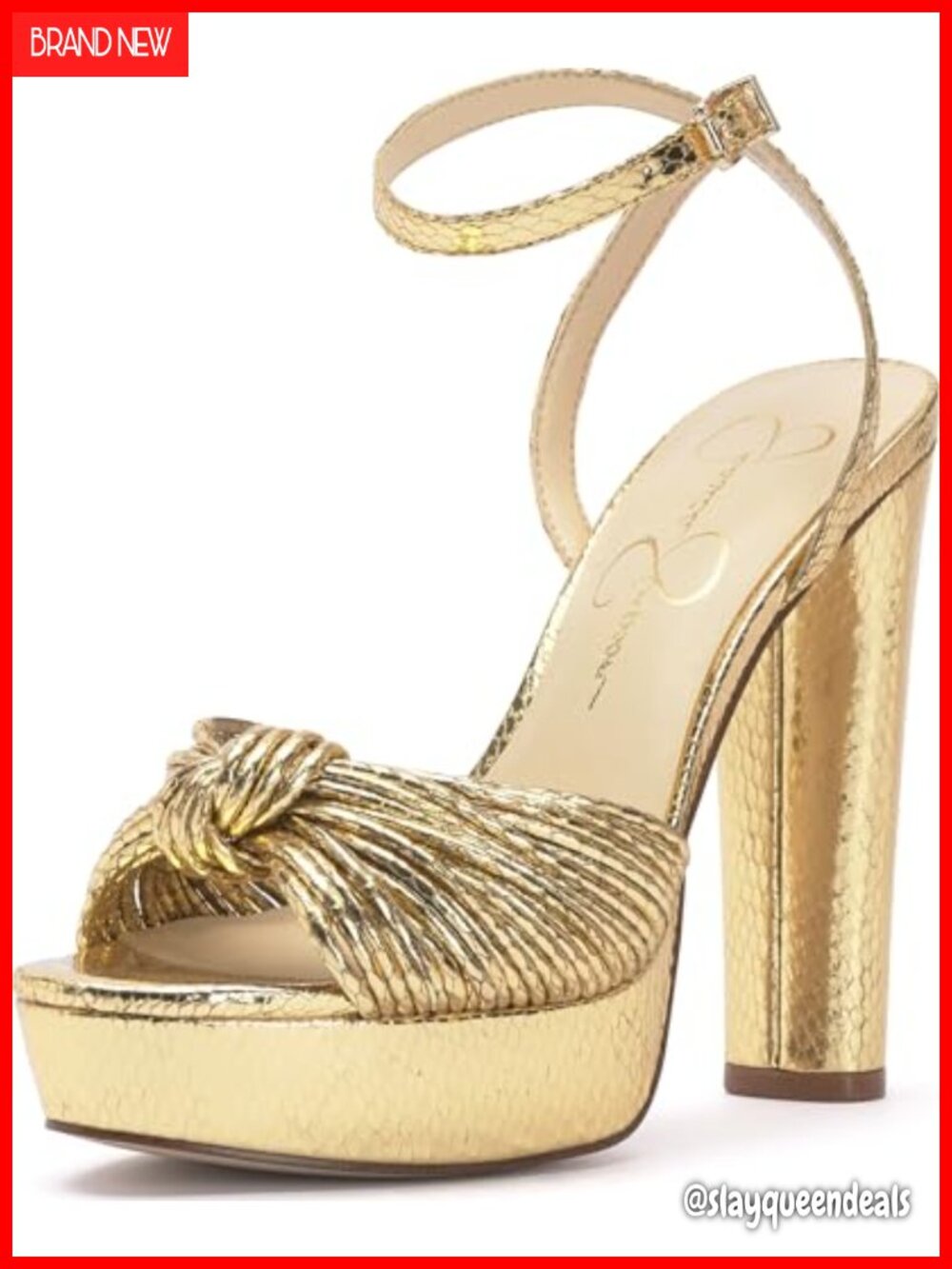 Jessica Simpson Immie Platform Sandal Faux Leather Ankle Strap